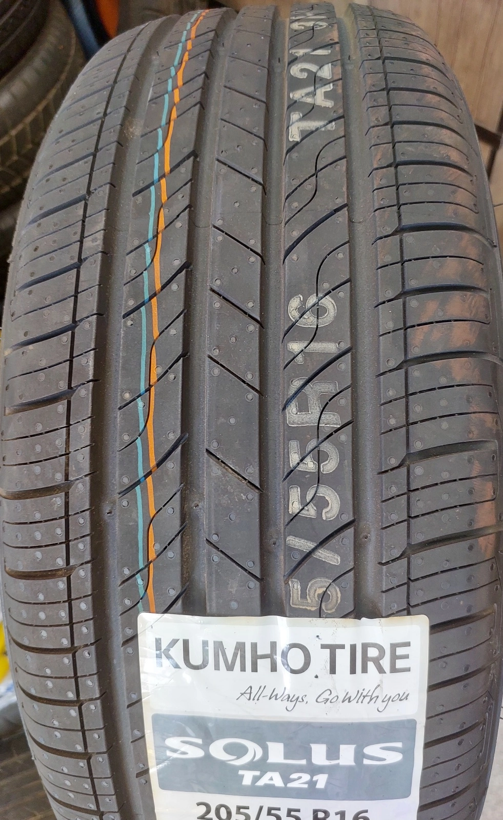 لاستیک سایز 205,55,16 kumho کره ۲۰۲۳ TA21